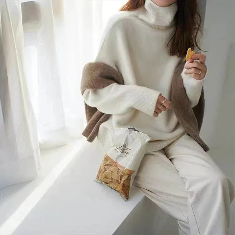 Nimbushade™ | White Turtleneck Jumper