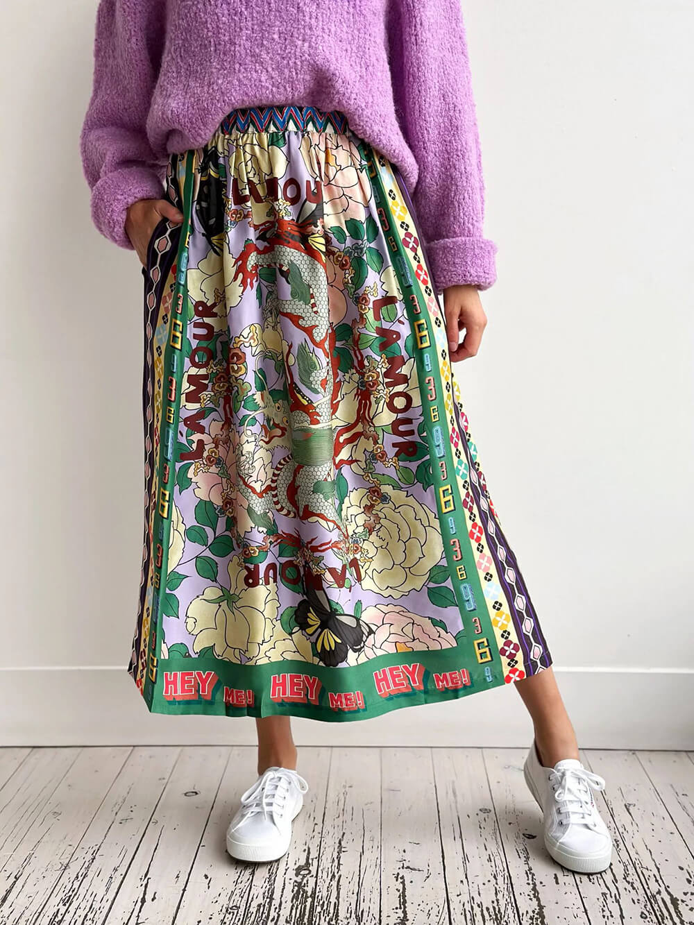 Maya™ - Ethnic Graffiti Print Skirt