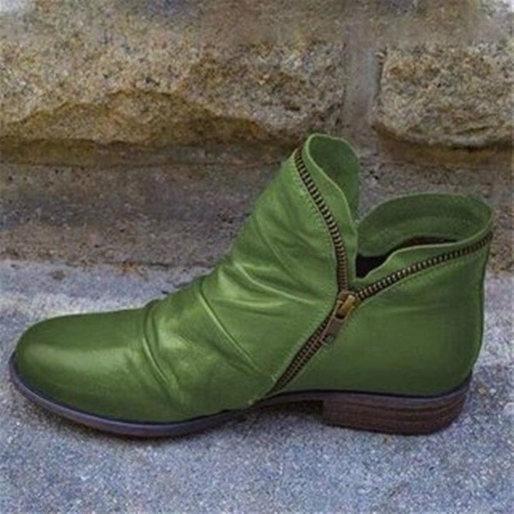 VIANNELE | Leather boots with zipper