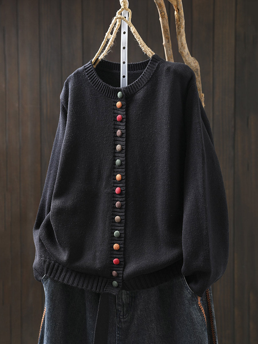 Gabi | Knitted Cardigan With Colorful Buttons