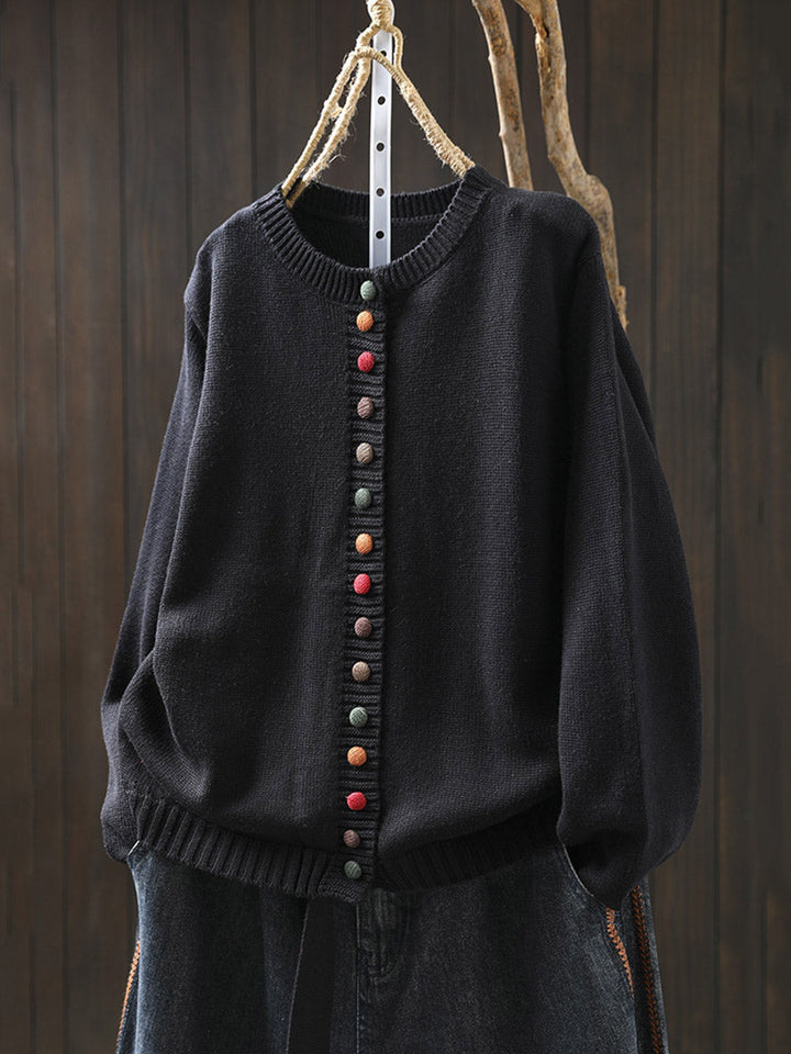 Gabi | Knitted Cardigan With Colorful Buttons