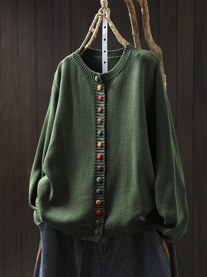 Gabi | Knitted Cardigan With Colorful Buttons