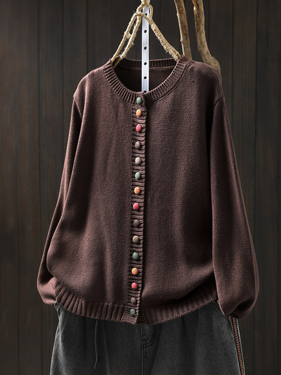 Gabi | Knitted Cardigan With Colorful Buttons