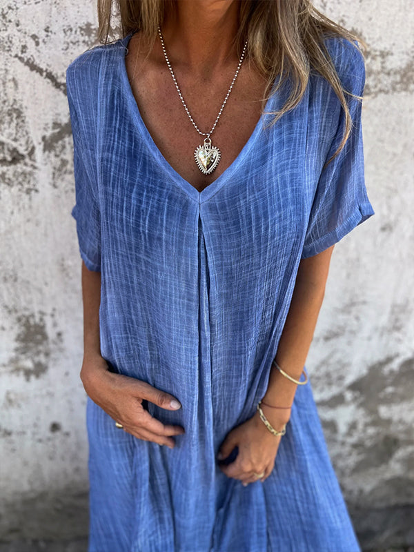 Elizabeth - Linen V-neck Dress