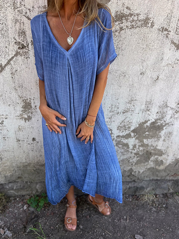 Elizabeth - Linen V-neck Dress