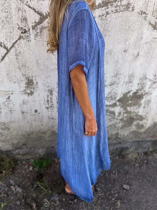 Elizabeth - Linen V-neck Dress