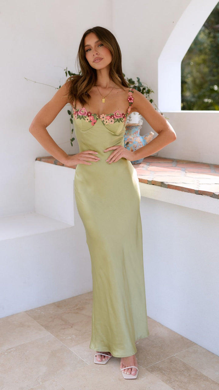 Elsie | Maxi Dress with Flower Detail