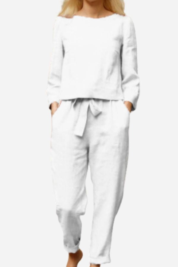 ELENA | Effortless Monochrome Cotton-Linen Set