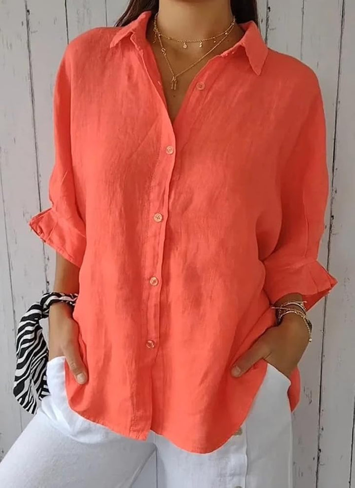 Kirra - Cotton & Linen Tie-Back Shirt