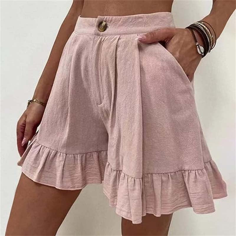 Kissha - Ruffled Hem Flow Shorts