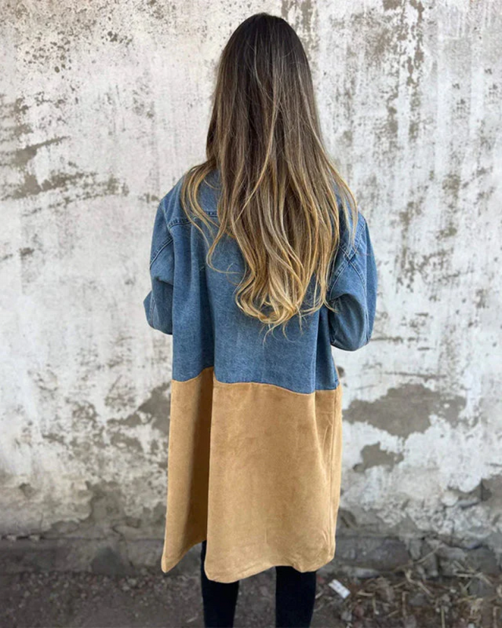 MARITES - DENIM AND SUEDE COAT