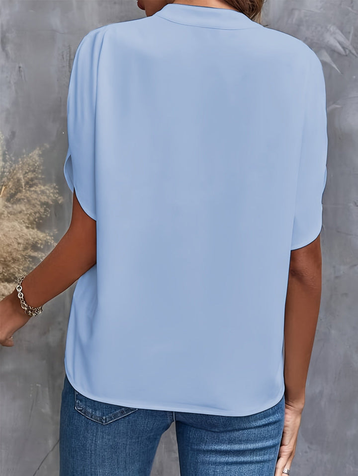 VIVIAN | Chic Split V-Neck Blouse