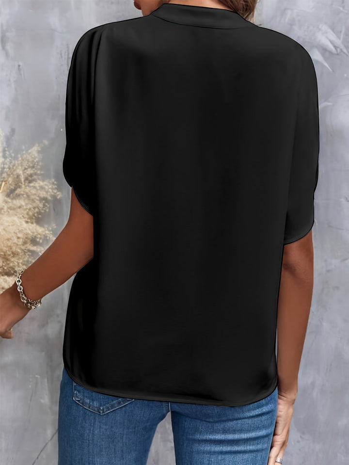 VIVIAN | Chic Split V-Neck Blouse