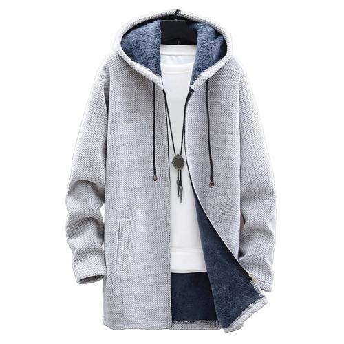 Aesthe | Long Sleeve Plush Zip Up Hoodie