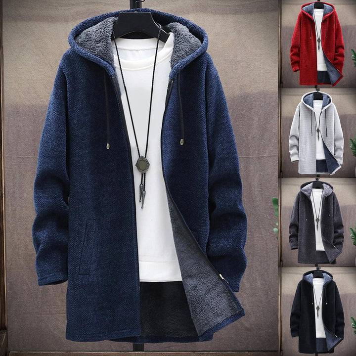 Aesthe | Long Sleeve Plush Zip Up Hoodie