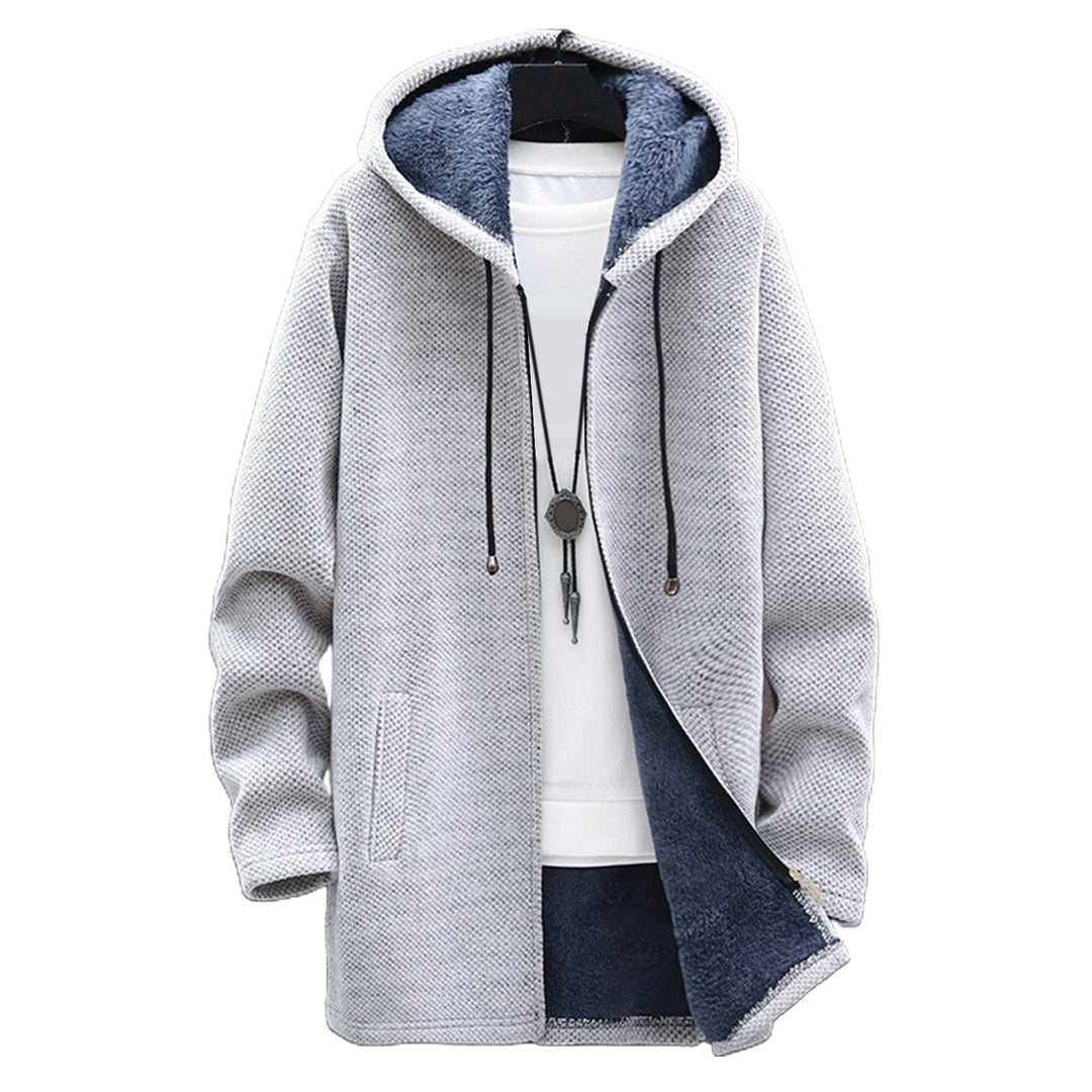 Aesthe | Long Sleeve Plush Zip Up Hoodie