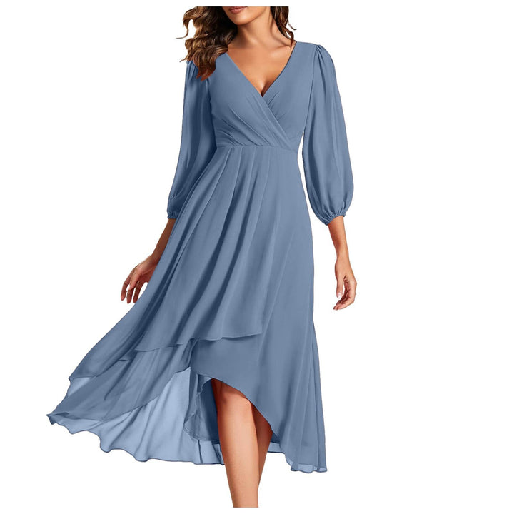MIA – V-Neck Dress with Asymmetric Hem