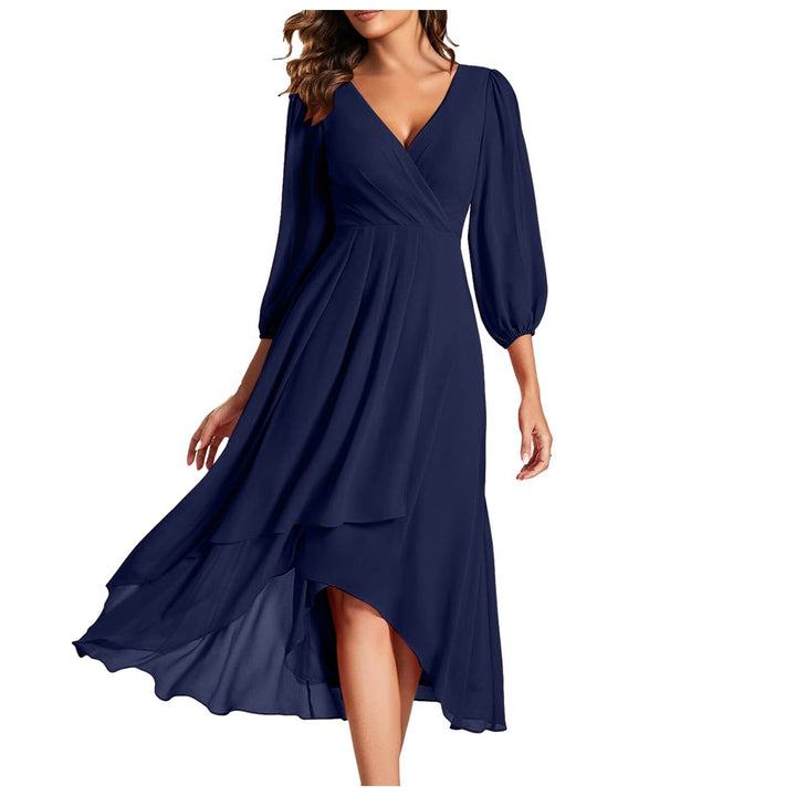 MIA – V-Neck Dress with Asymmetric Hem