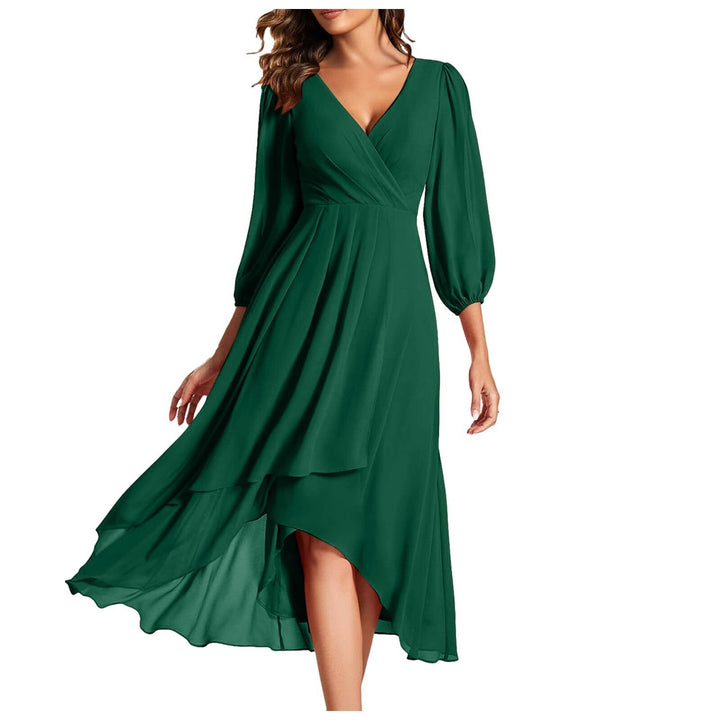 MIA – V-Neck Dress with Asymmetric Hem