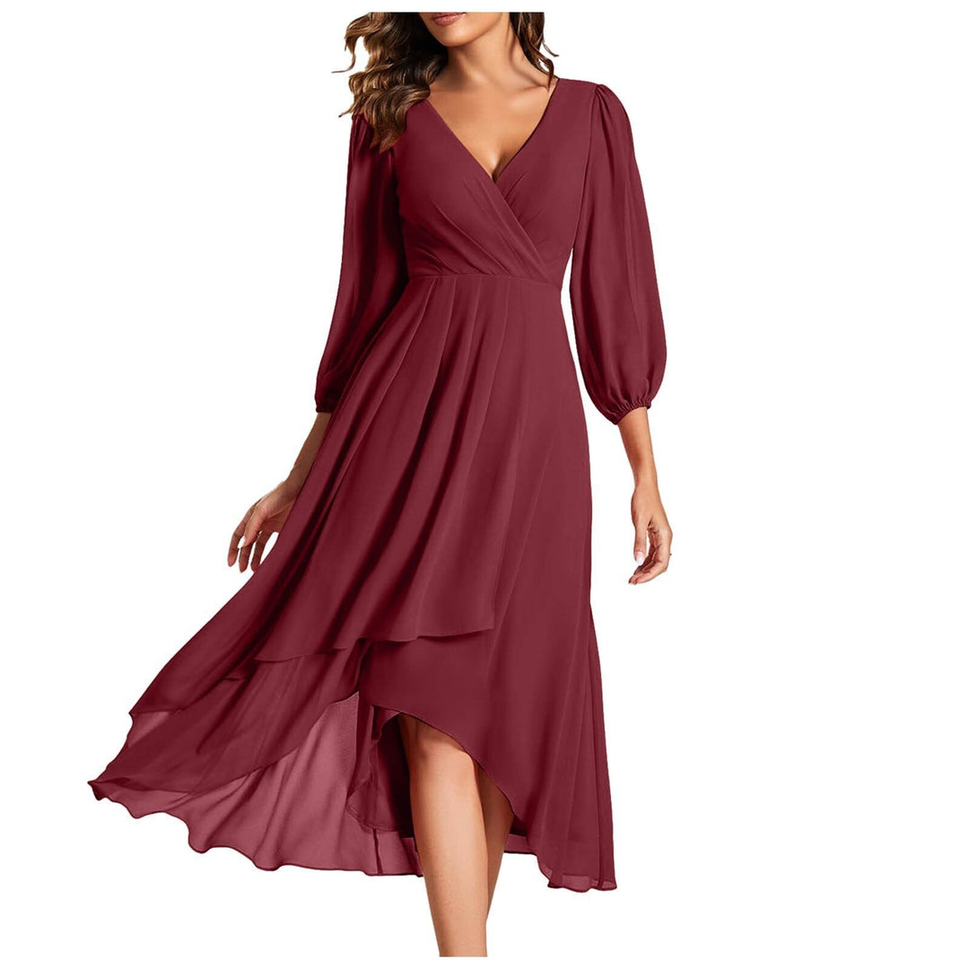 MIA – V-Neck Dress with Asymmetric Hem