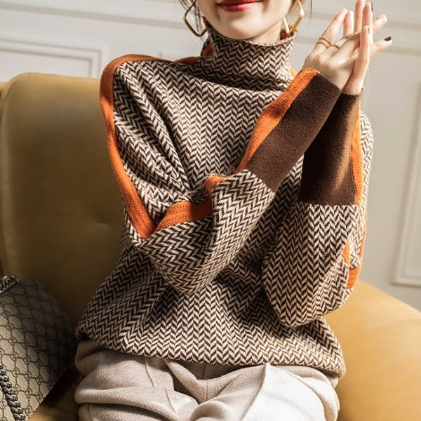 Penni™ | Turtleneck Sweater with Stripes