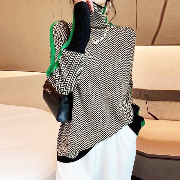 Penni™ | Turtleneck Sweater with Stripes