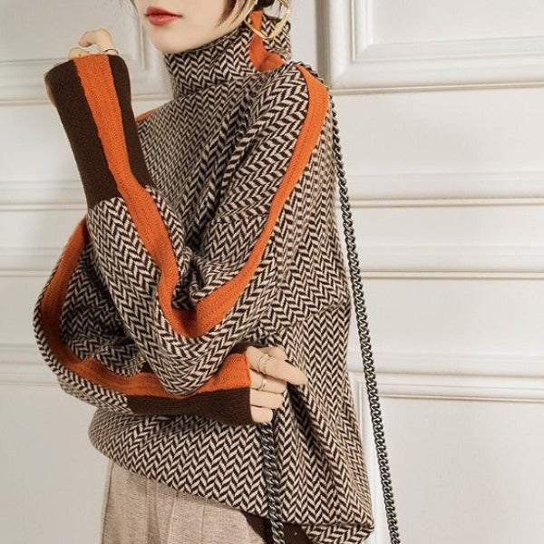 Penni™ | Turtleneck Sweater with Stripes
