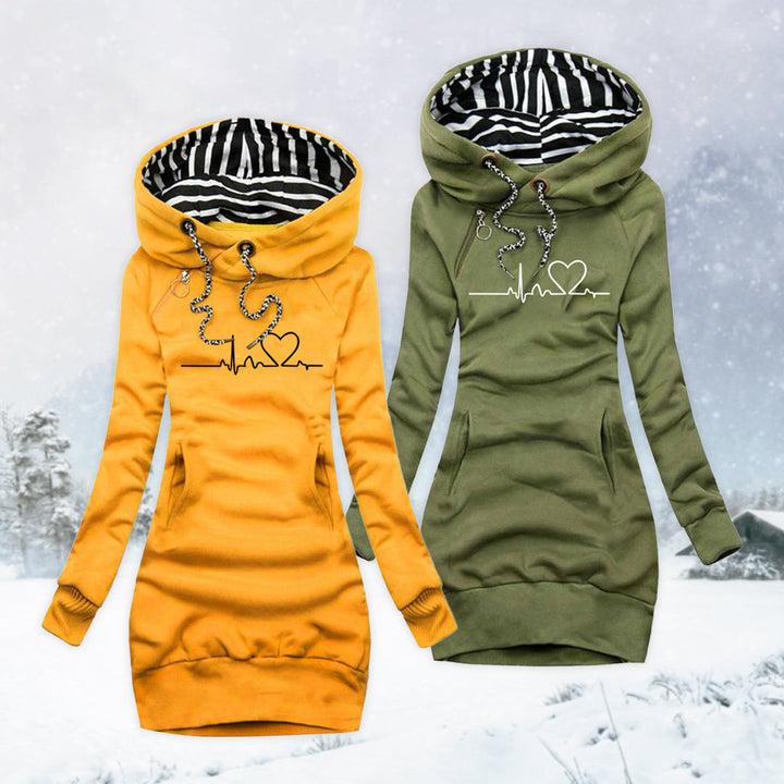 Cristina | Dress-Sweater with Heartbeat Print