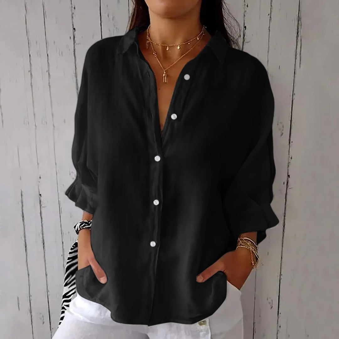 Kirra - Cotton & Linen Tie-Back Shirt