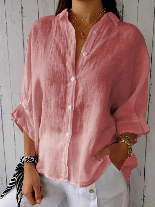 Kirra - Cotton & Linen Tie-Back Shirt