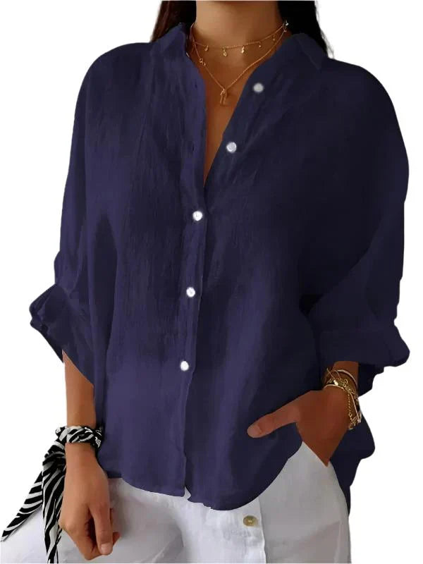 Kirra - Cotton & Linen Tie-Back Shirt