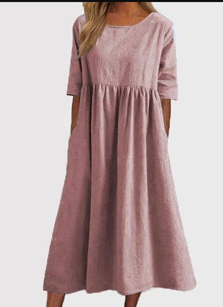 Ivey | Midi Dress with Half Sleeves