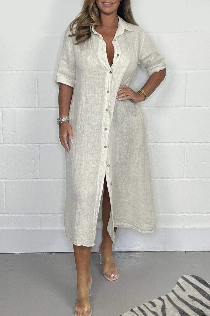 Chantel - Linen Shirt Dress