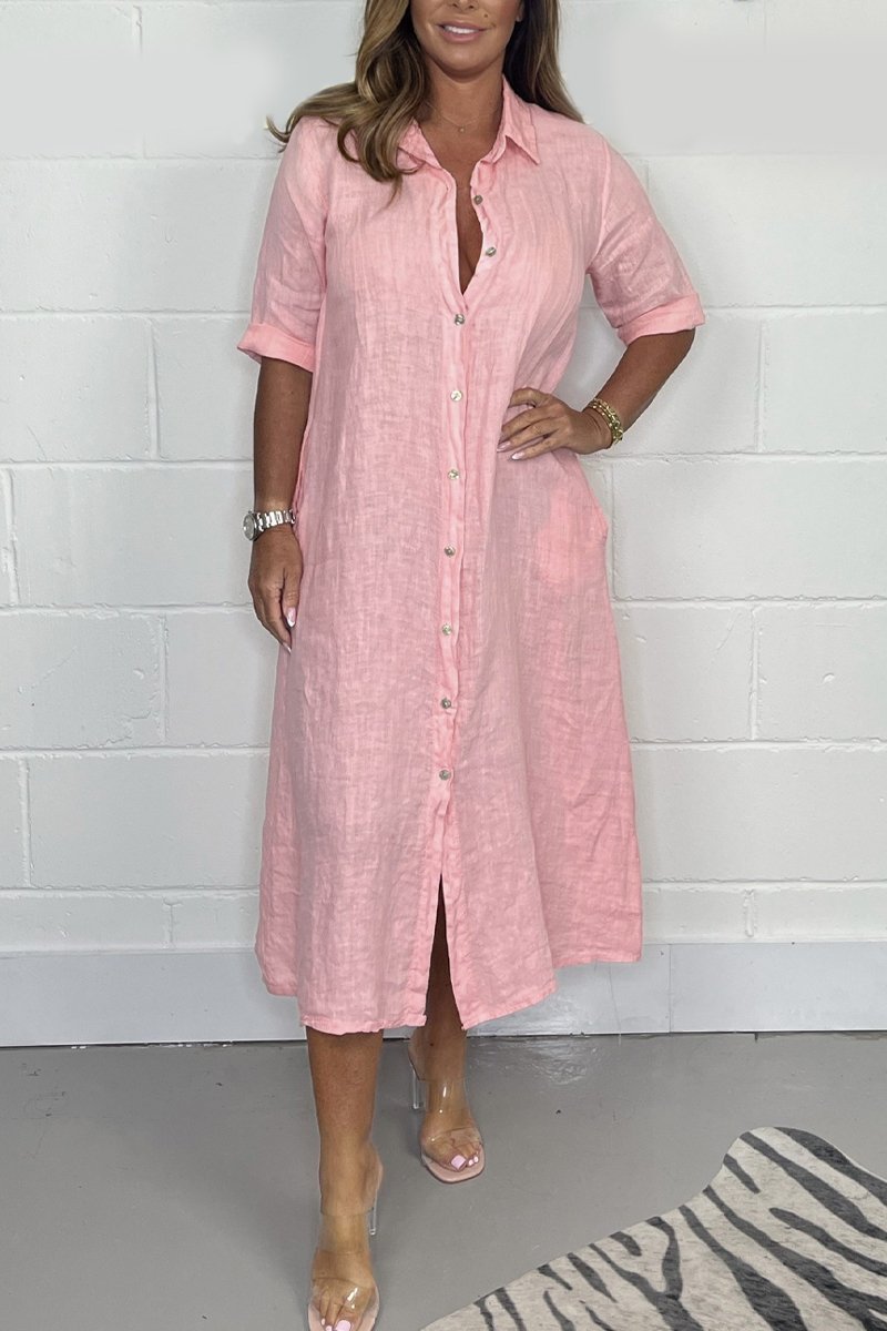 Chantel - Linen Shirt Dress