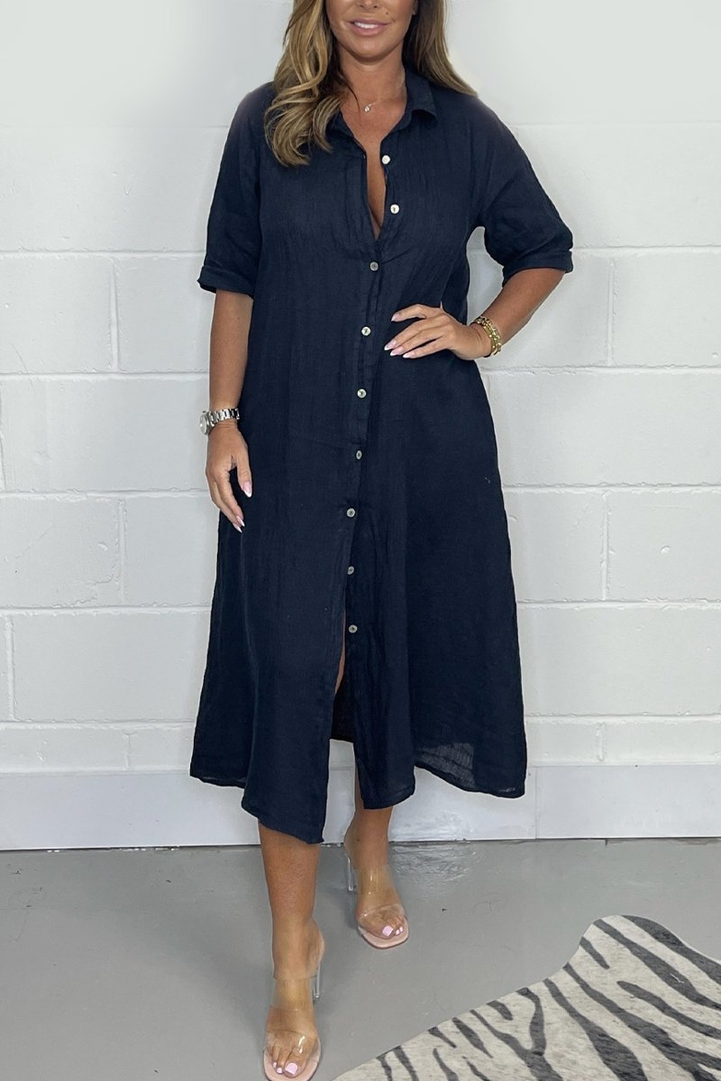 Chantel - Linen Shirt Dress