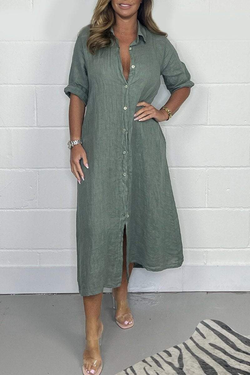 Chantel - Linen Shirt Dress