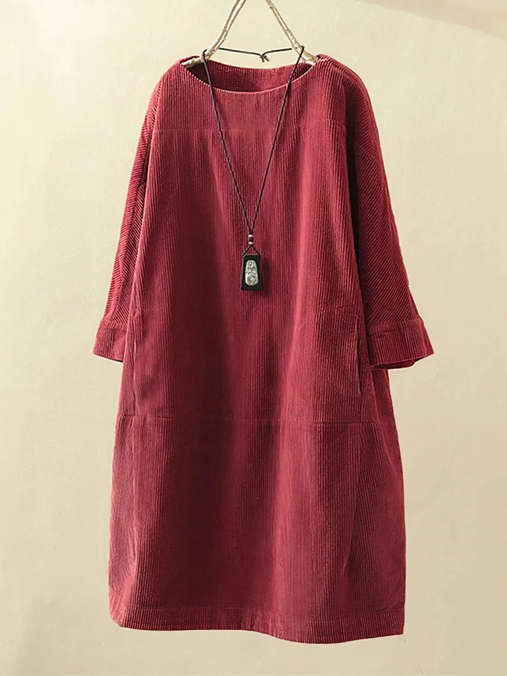 Maya | Relaxed Corduroy Midi Dress