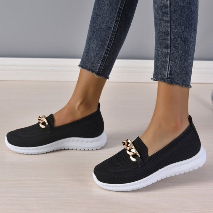 ZenStep™ | Chic Orthopedic Slip-Ons with Golden Accents