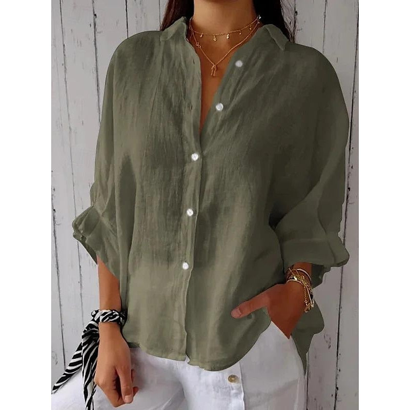 Kirra - Cotton & Linen Tie-Back Shirt